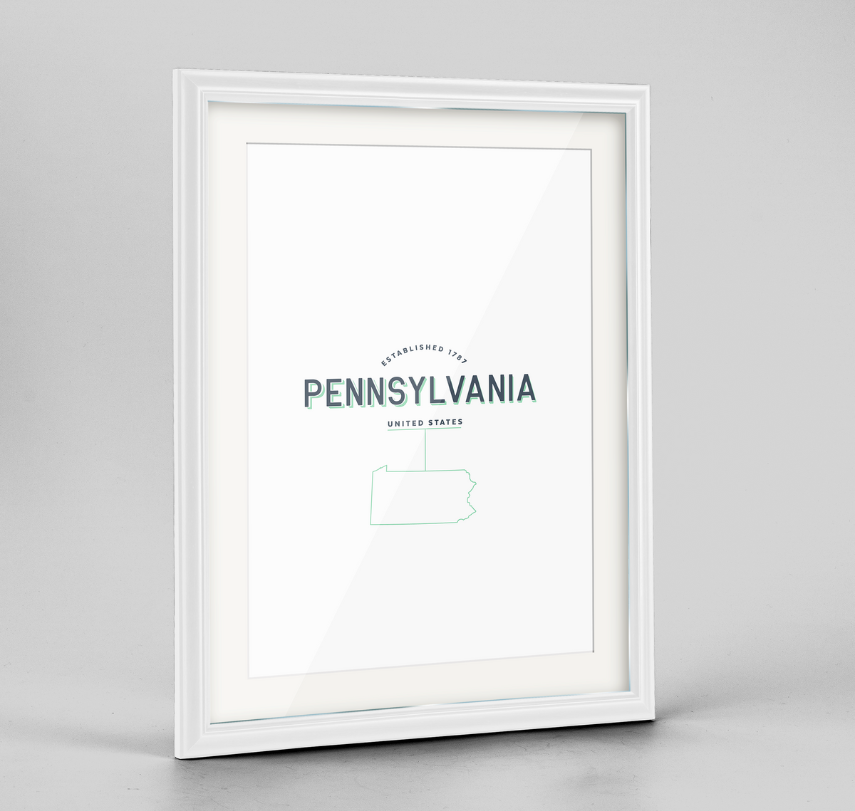 Pennsylvania Word Art Frame Print - State Line