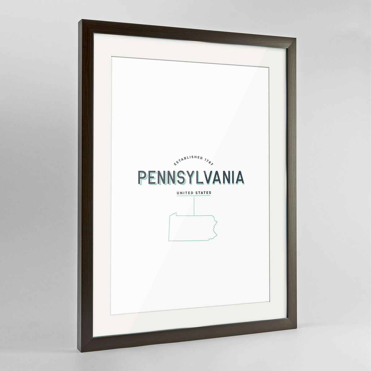 Pennsylvania Word Art Frame Print - State Line