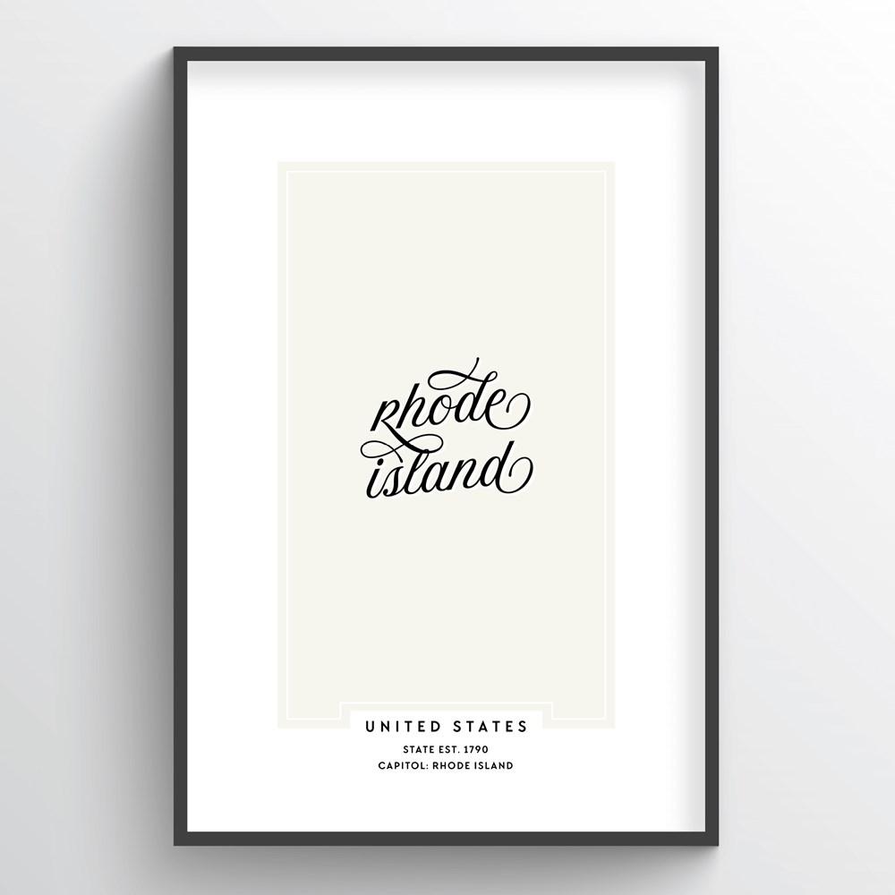 Rhode Island Word Art - "Script"
