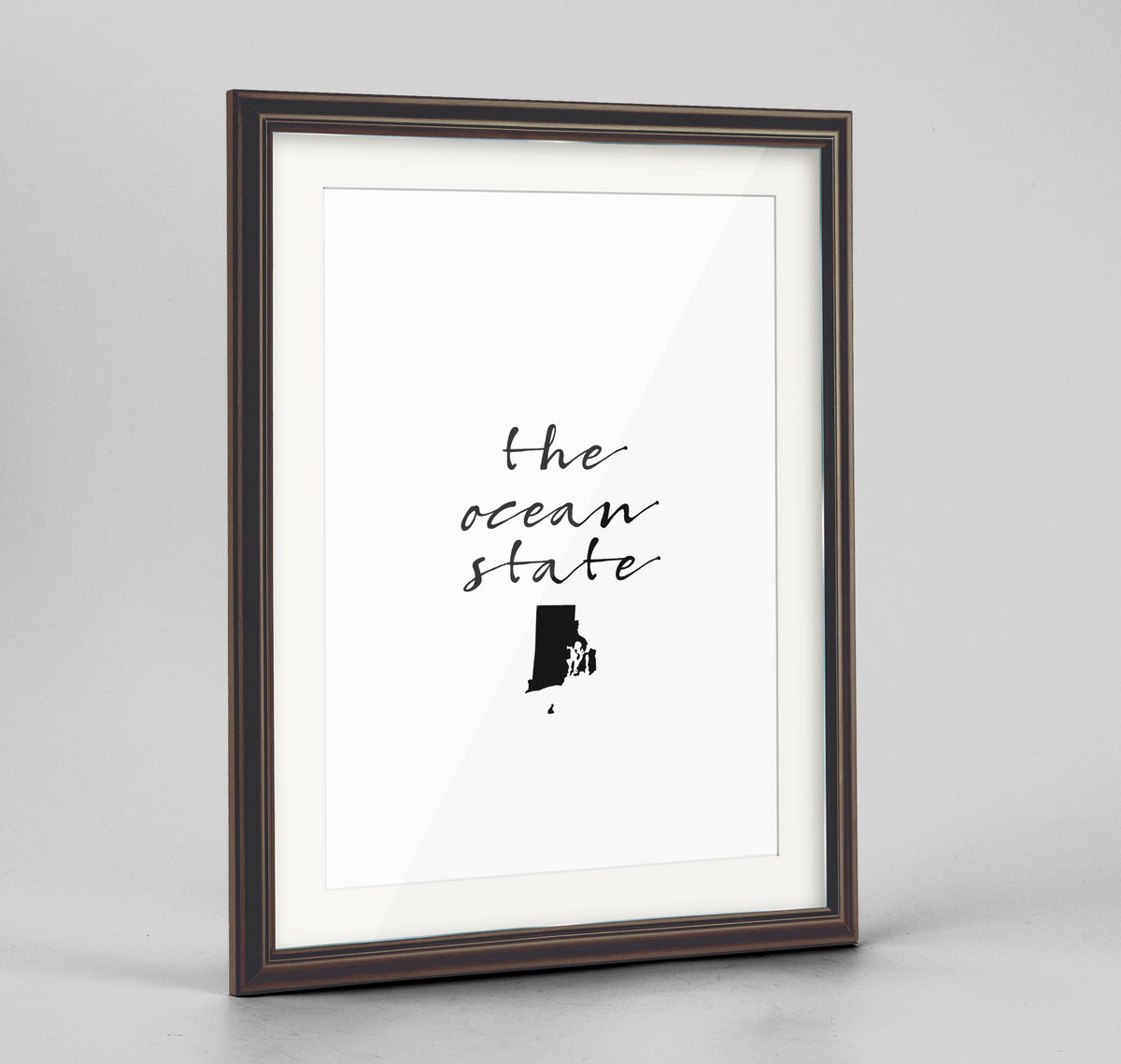 Rhode Island Word Art Frame Print - &quot;Slogan&quot;