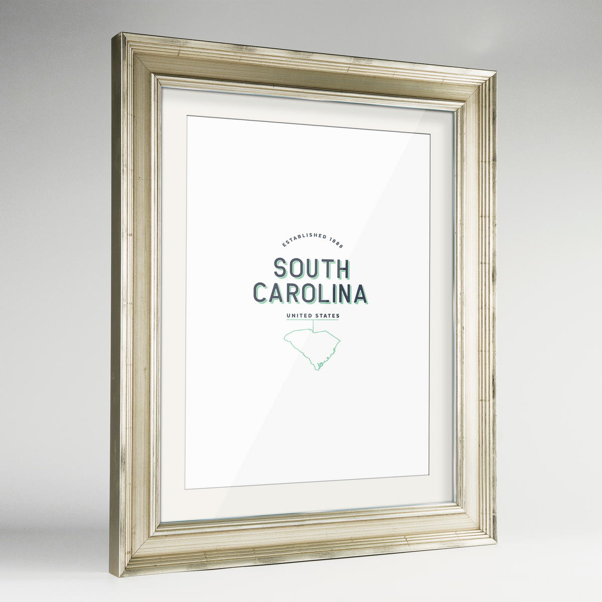 South Carolina Word Art Frame Print - State Line