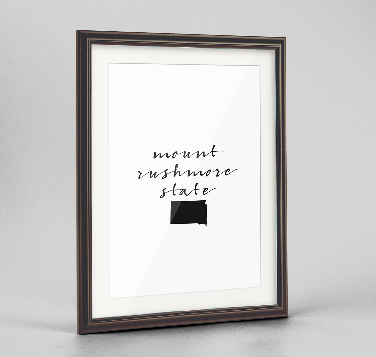 South Dakota Word Art Frame Print - &quot;Slogan&quot;