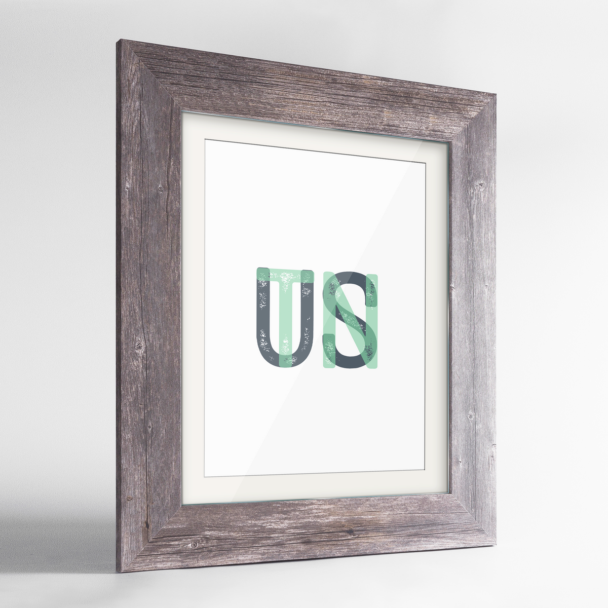 Tennessee Word Art Frame Print - &quot;Initials&quot;