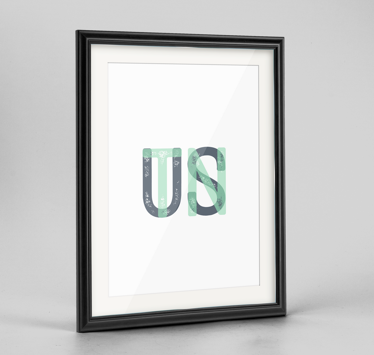 Tennessee Word Art Frame Print - &quot;Initials&quot;