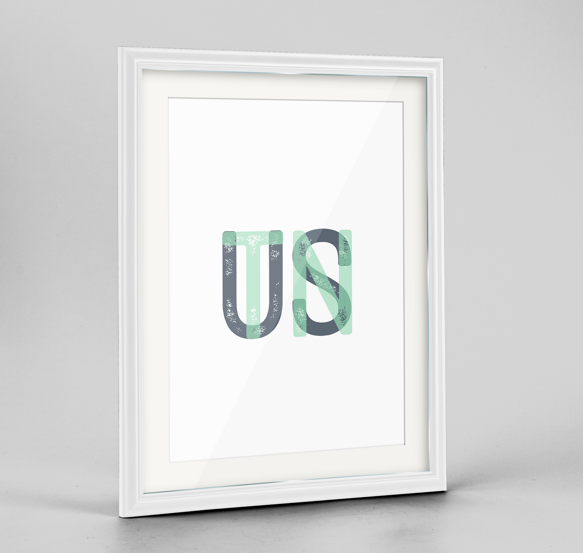 Tennessee Word Art Frame Print - &quot;Initials&quot;