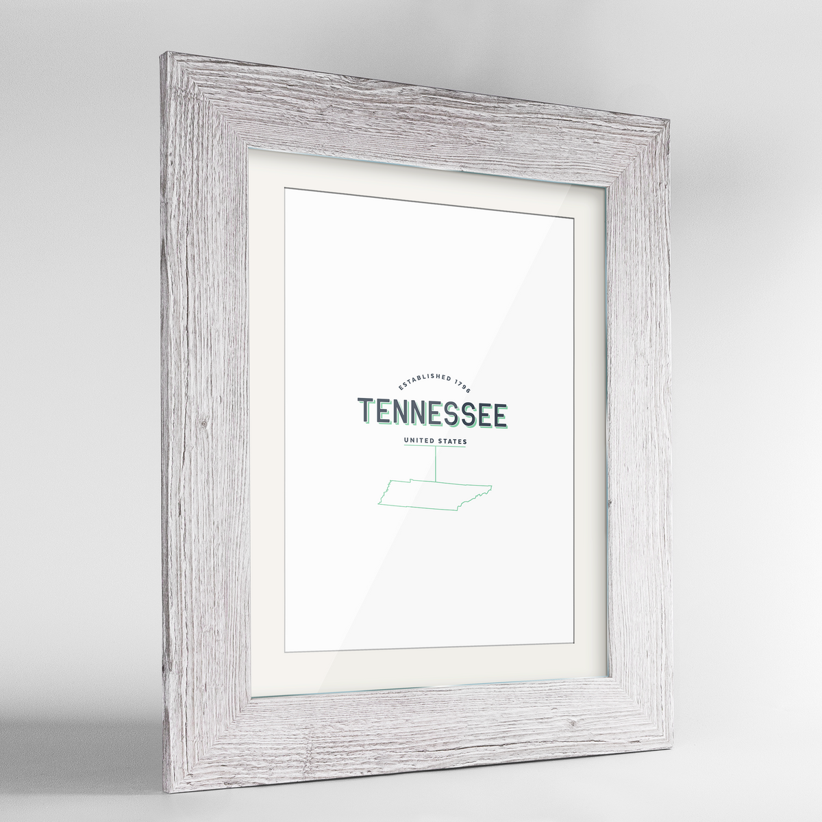 Tennessee Word Art Frame Print - State Line