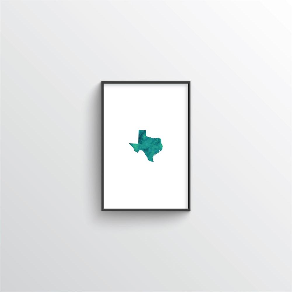 Texas Word Art - &quot;Watercolor&quot;