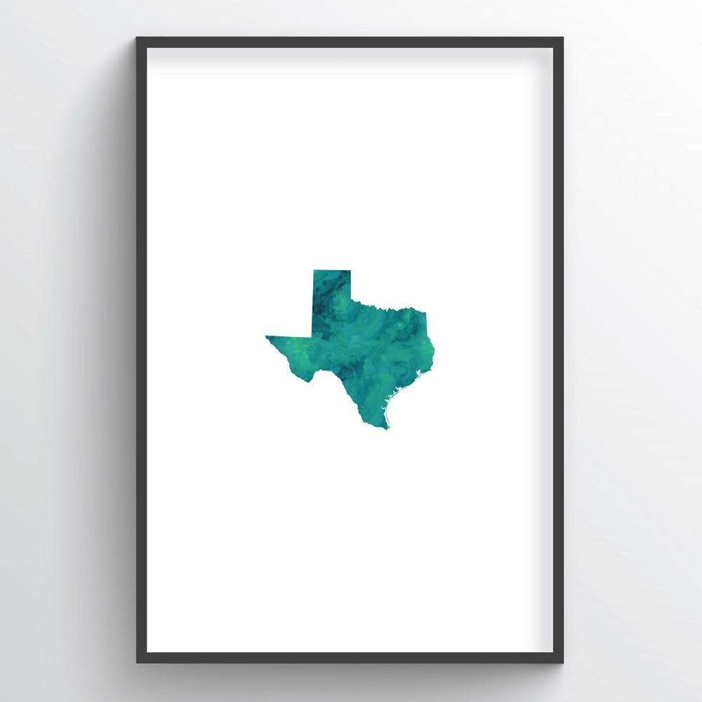 Texas Word Art - "Watercolor"