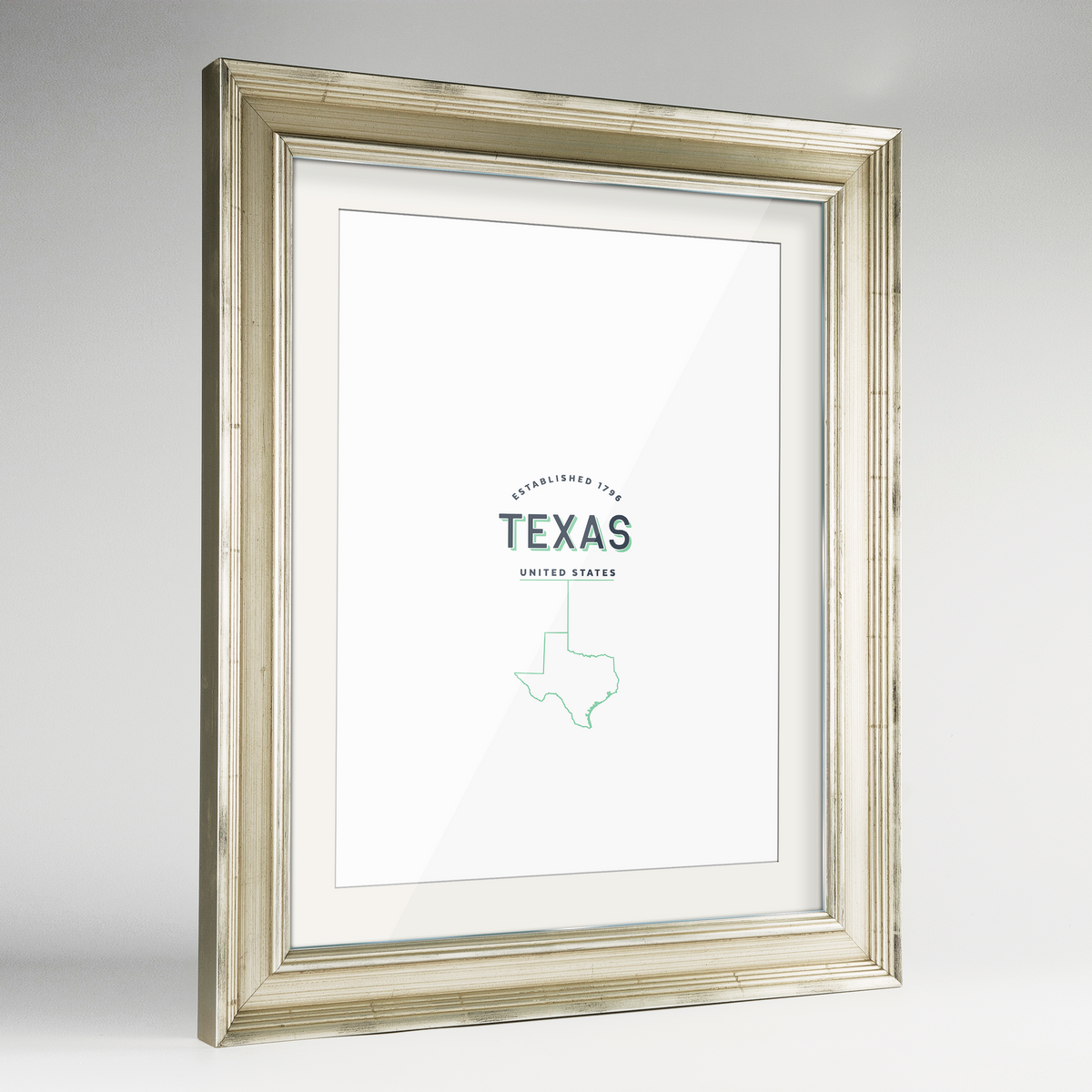 Texas Word Art Frame Print - State Line