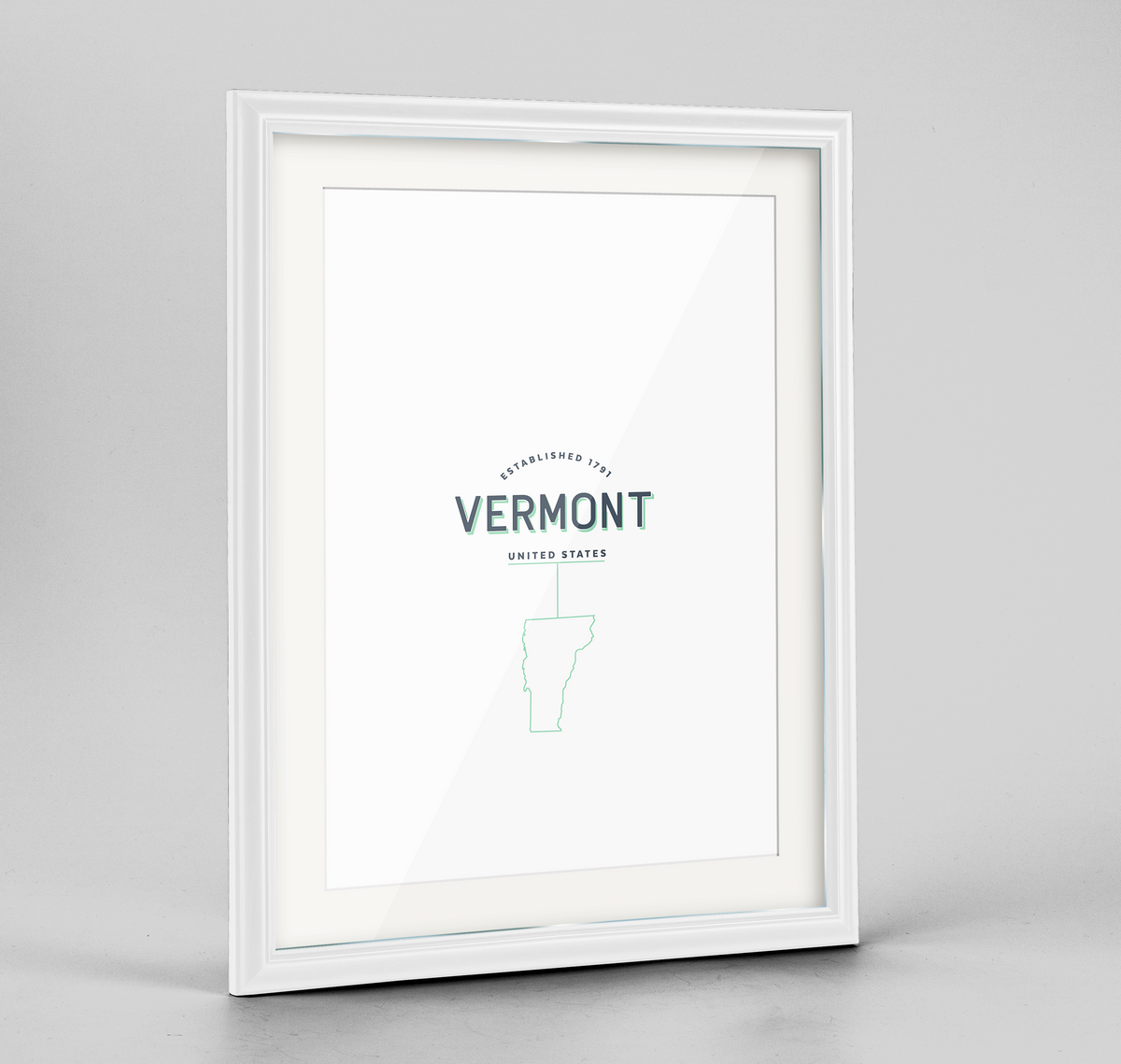 Vermont Word Art Frame Print - State Line