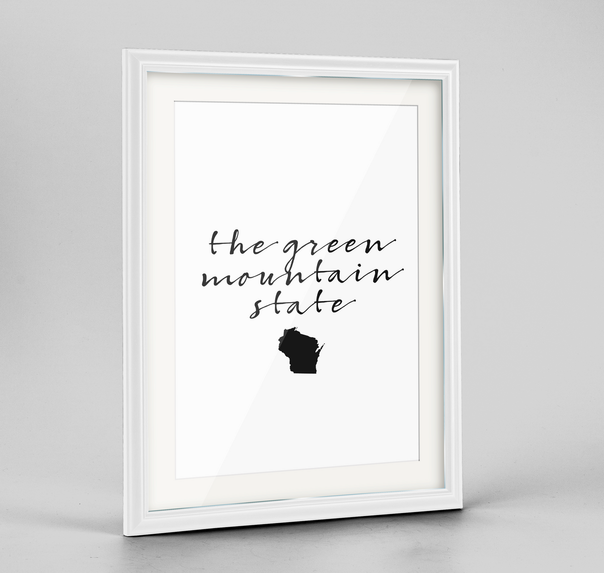 Wisconsin Word Art Frame Print - &quot;Slogan&quot;