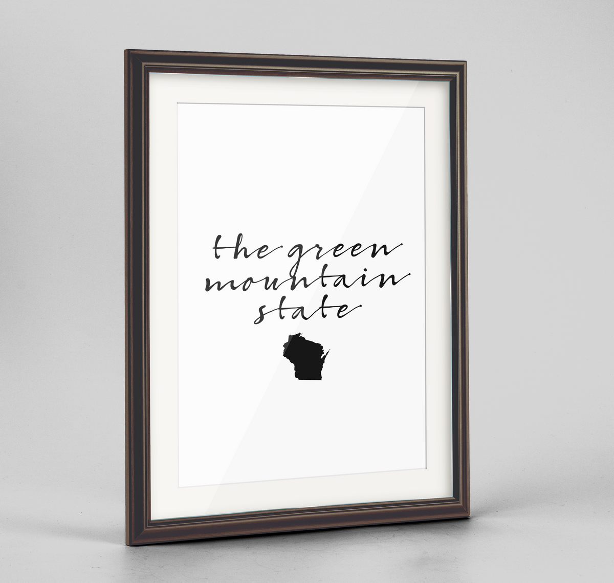 Wisconsin Word Art Frame Print - &quot;Slogan&quot;