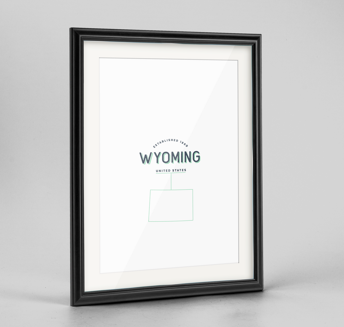 Wyoming Word Art Frame Print - State Line