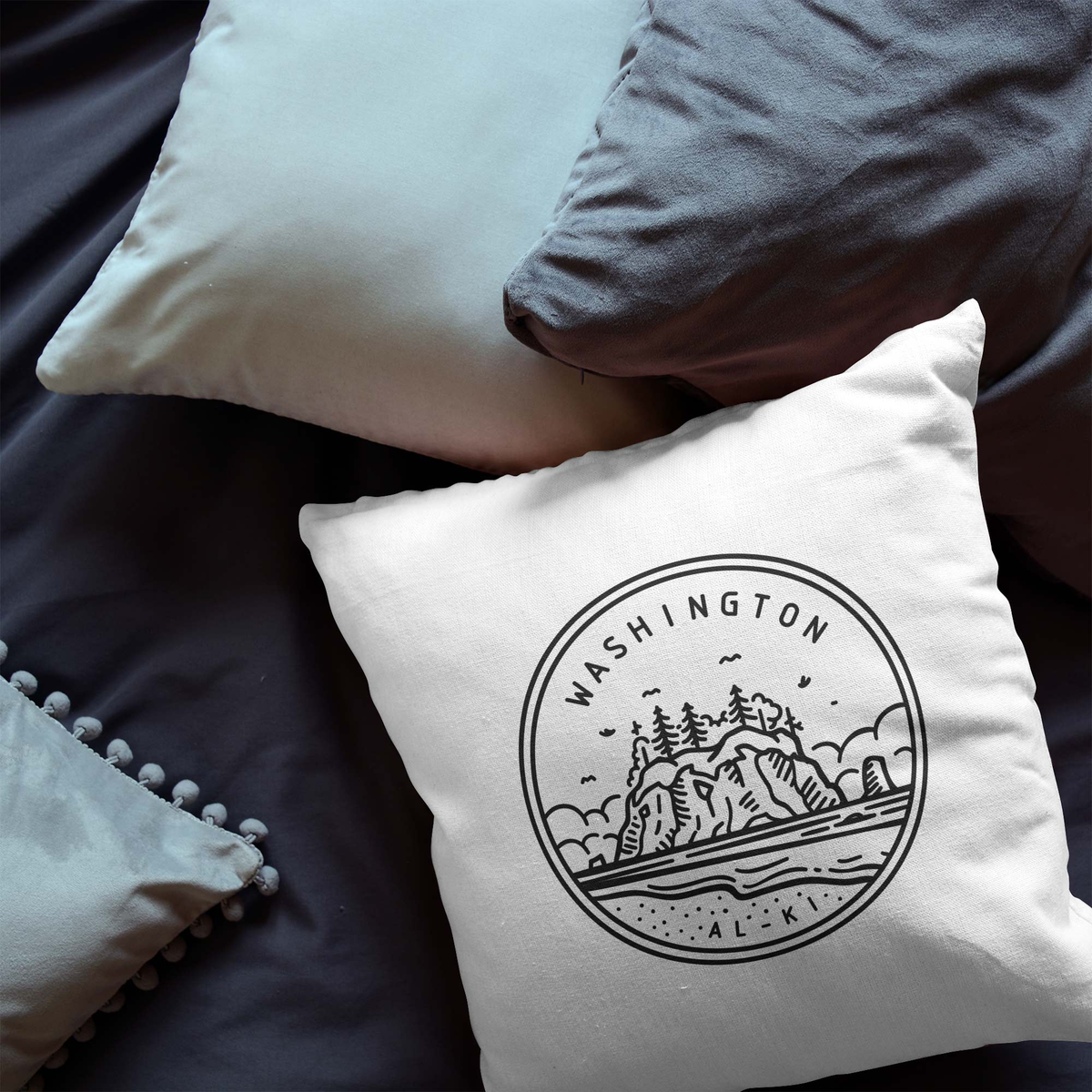 Washington State Crest Throw Pillow
