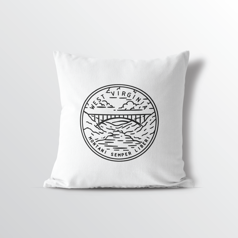 West Virginia State Crest Throw Pillow