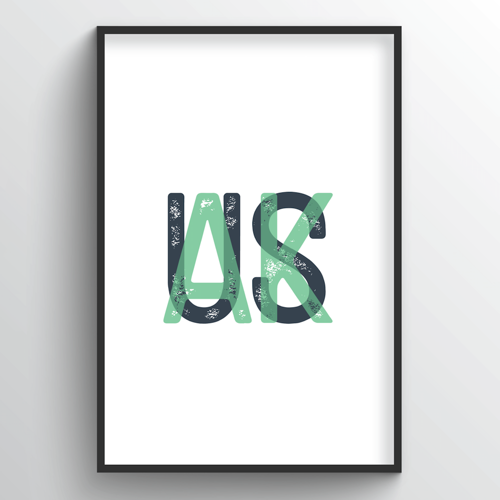 Alaska Word Art Print - "Initials" - Point Two Design
