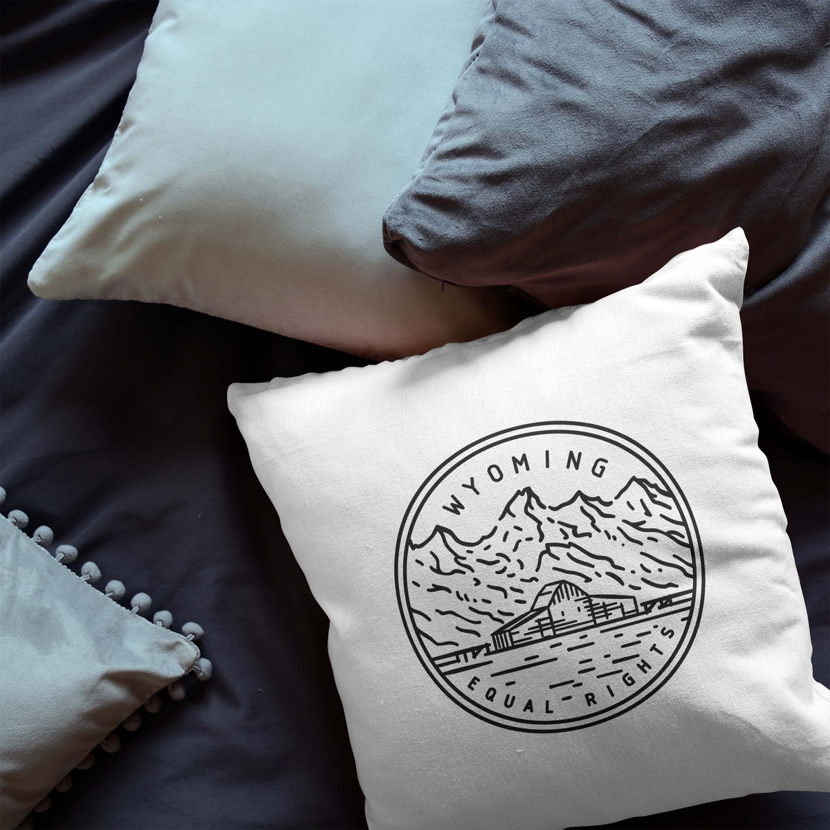 Wyoming State Crest Throw Pillow