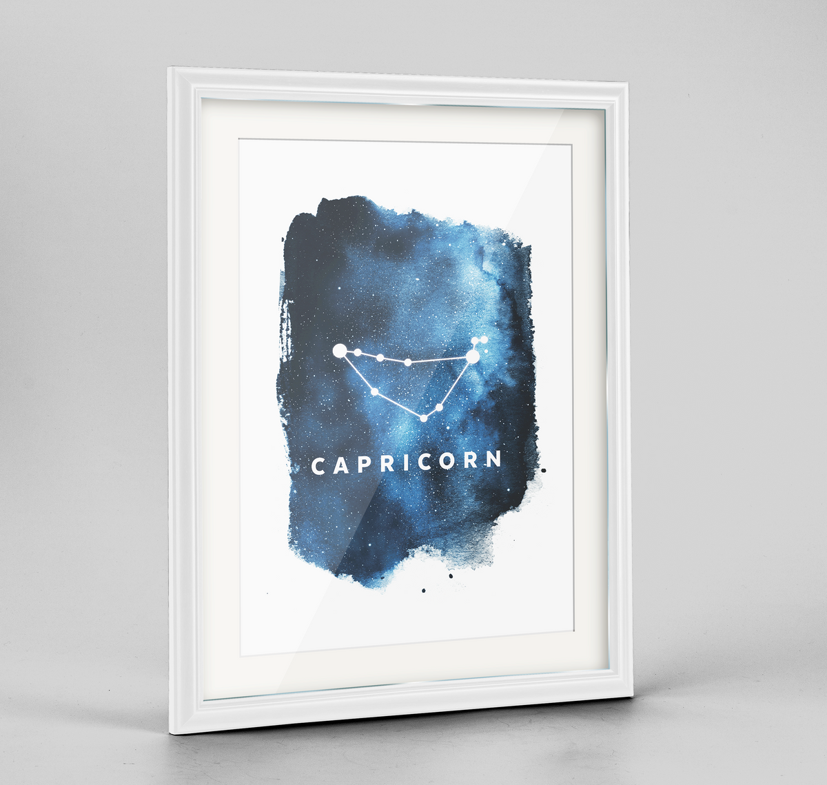 Zodiac Art Print - Capricorn - Framed
