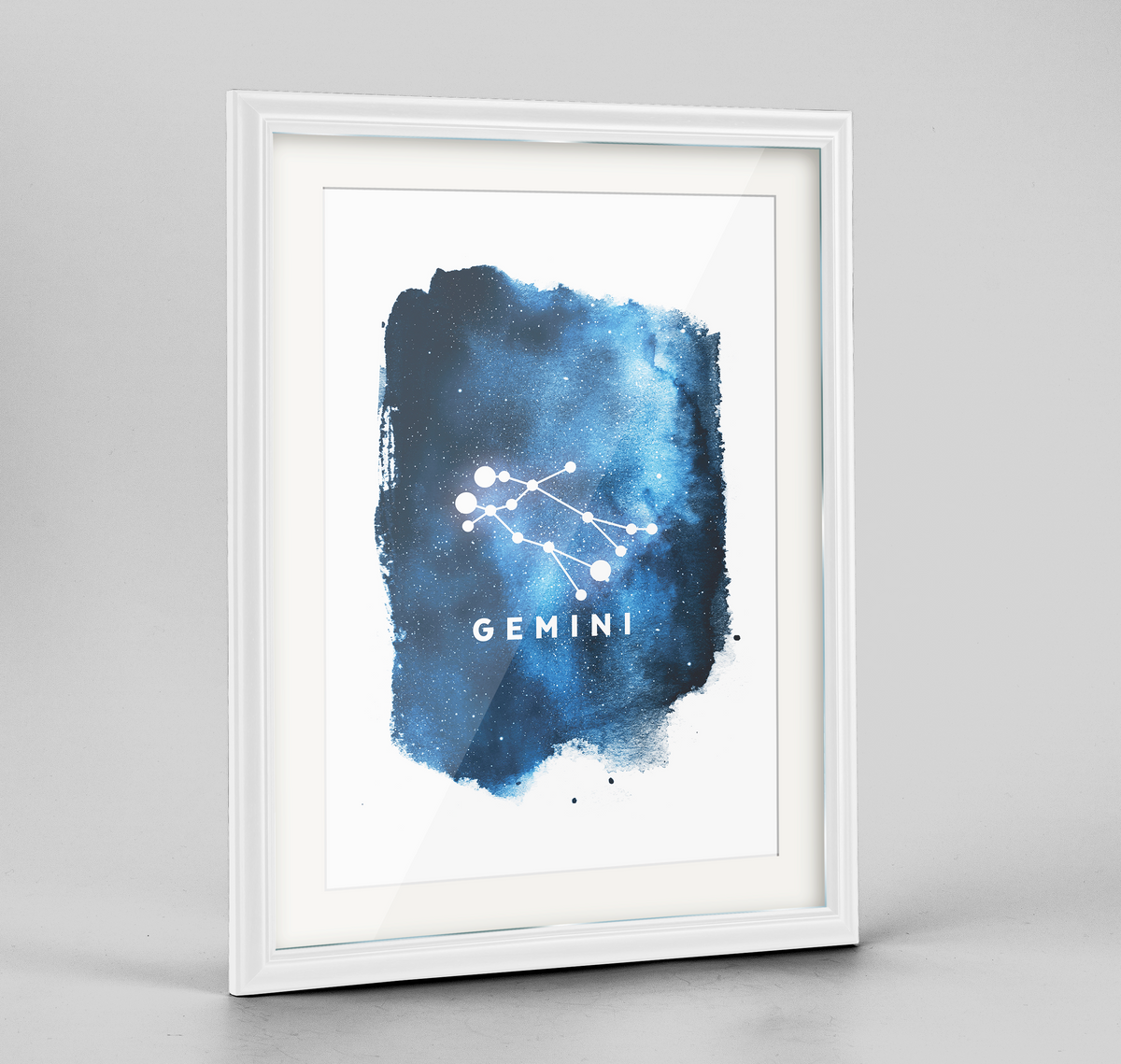Zodiac Art Print - Gemini - Framed